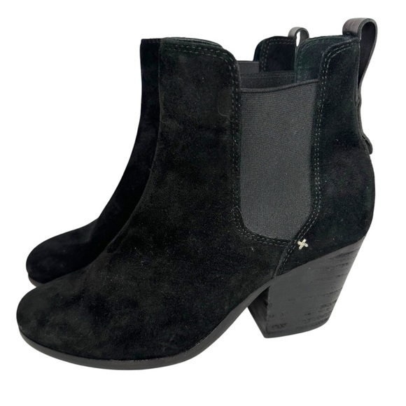 Rag & Bone Devon Black Suede Ankle Boots Size 36 - Picture 3 of 7